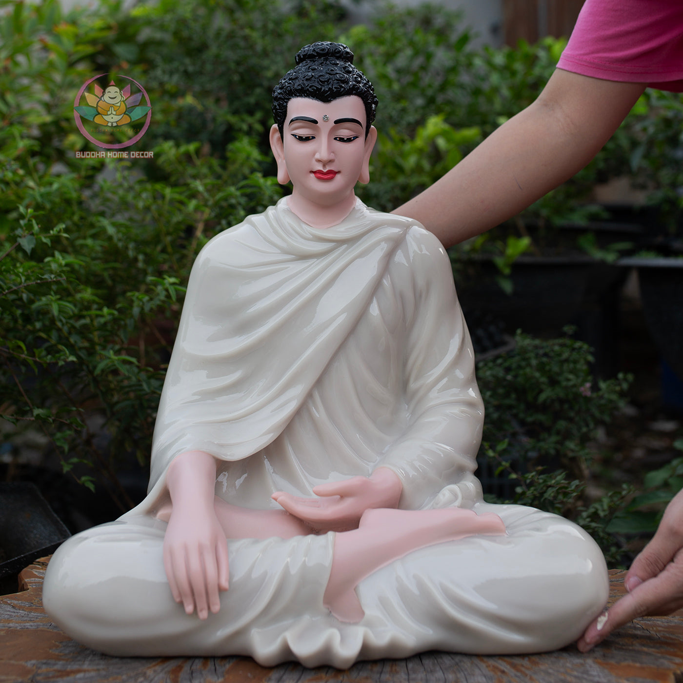 White Crystal Shakyamuni Buddha Statue – Handmade Meditation Buddha Decor