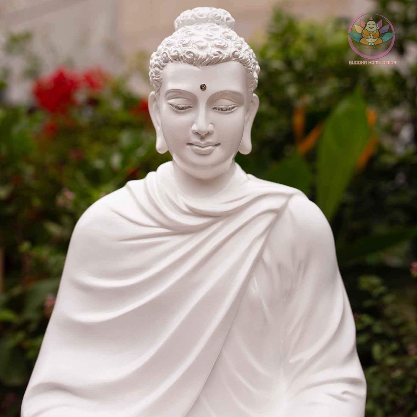 White Buddha Statue for Home Decor | Meditating Buddha Figurine | Zen Garden, Yoga Studio, Altar Decoration | Gift for Spiritual Healing