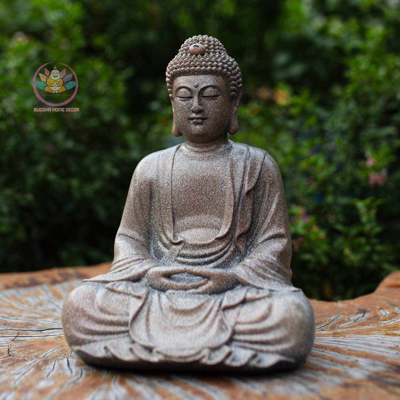 Shakyamuni Buddha Statue in Meditation – Serenity Resin Sculpture, Granite Stone Finish