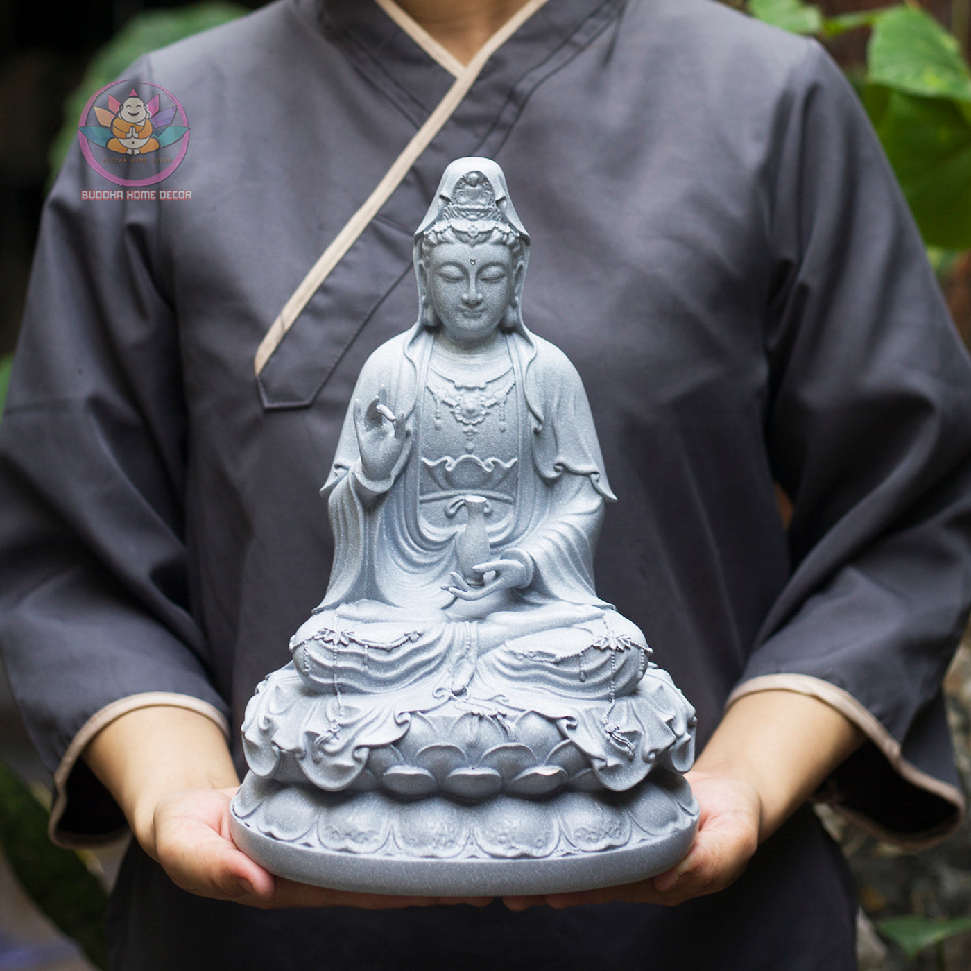 Amitabha Buddha and Bodhisattva Statue Set – Composite Seated Buddha with Avalokiteshvara & Mahasthamaprapta