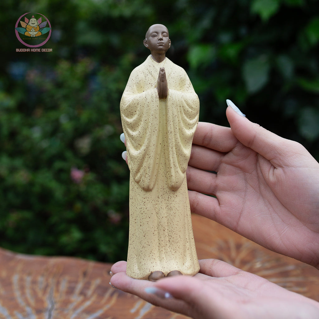 Three Monks Statue Set – Resin Buddhist Figurines of Praying and Bowing Monks, Zen Meditation Decor, Ta Bà Tam Thánh Spiritual Gift