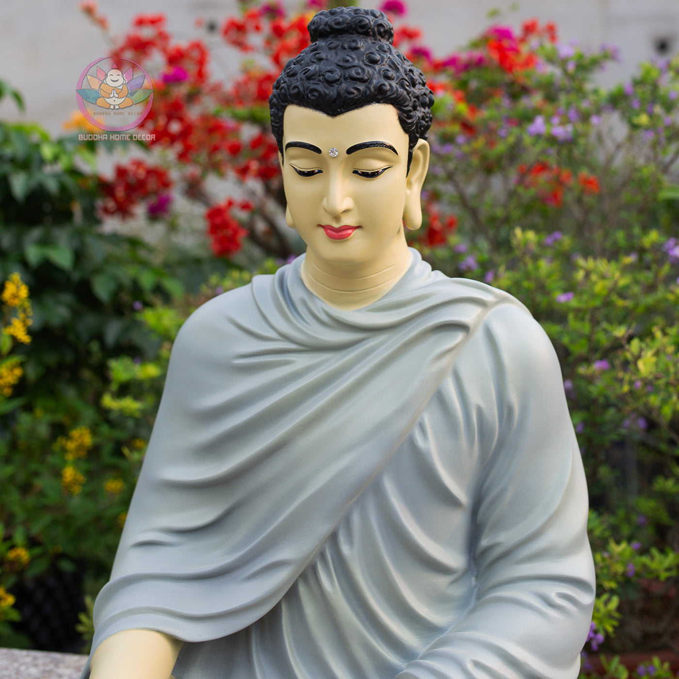 Shakyamuni Buddha Statue – Earth Touching Mudra – Hand-Painted Spiritual Decor