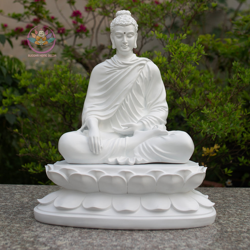 Shakyamuni Buddha Statue with Lotus Base, Meditation Buddha Sculpture, Detachable Lotus Pedestal, Zen Buddhist Decor, Spiritual Altar Statue