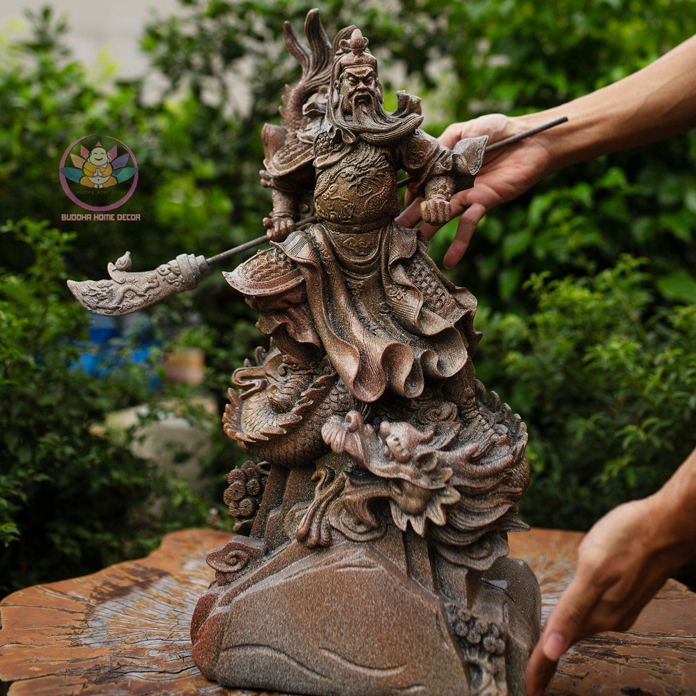 Guan Yu Riding Dragon Statue – Guardian of Loyalty and Courage, Handcrafted Resin Art