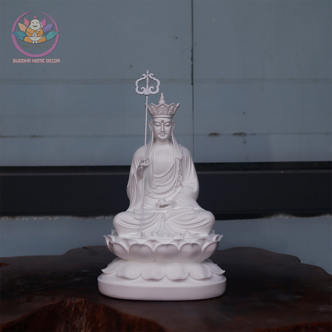 White Buddha Statue Set – Guan Yin, Shakyamuni, Kṣitigarbha | Minimalist Altar Decor | Unpainted Buddhist Trio | Vietnamese Handicraft