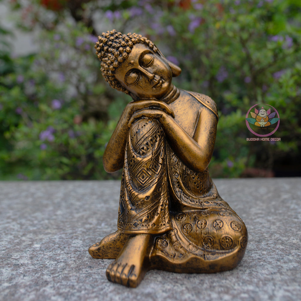 Antique bronze Sleeping Buddha Statue for Home Decor – Handmade Zen Buddha Sculpture