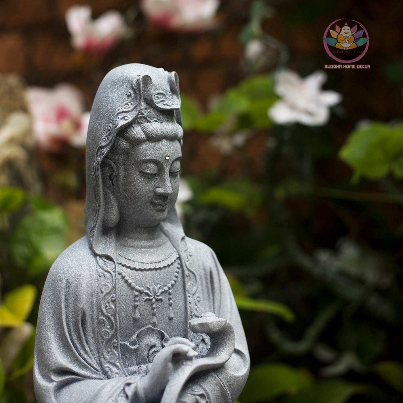 Bronze Guanyin Statue – 18.9" Resin Kwan Yin Bodhisattva Figurine – Zen Home Altar, Meditation Room, Spiritual Decor Gift
