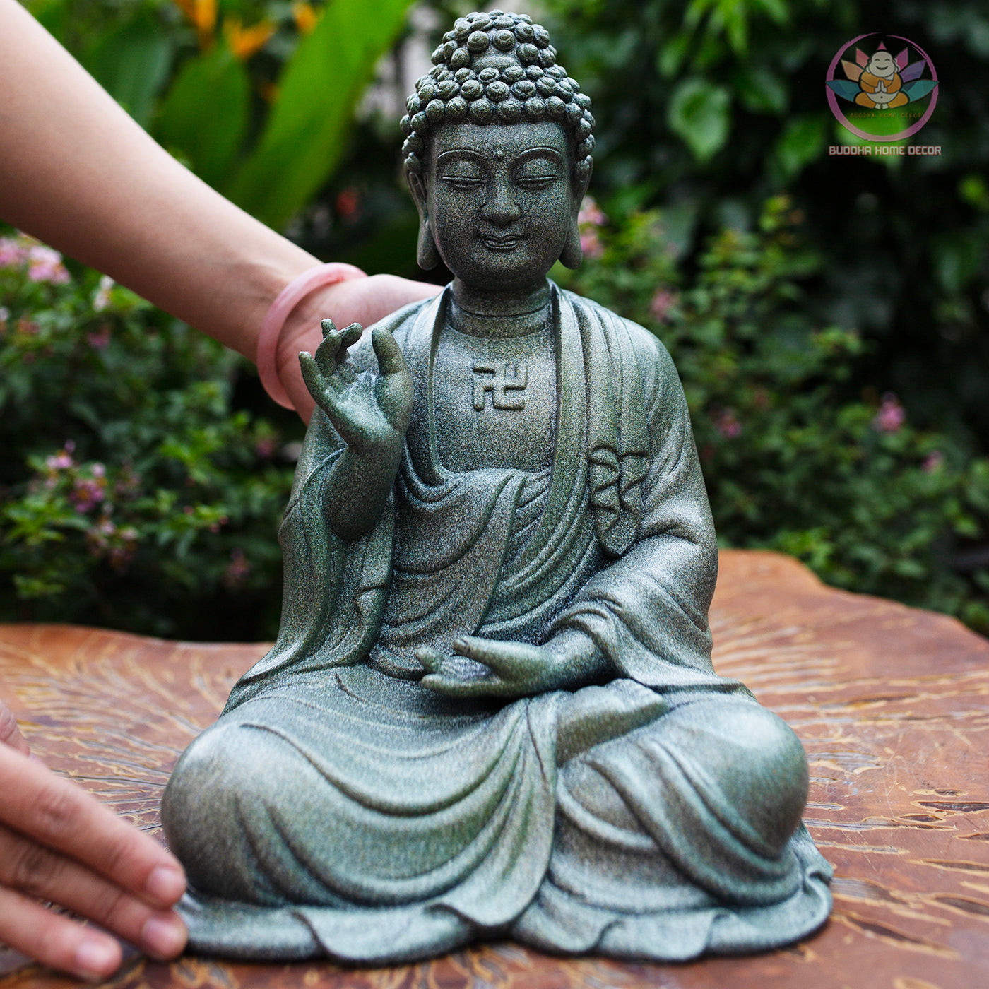 Amitabha Buddha Statue 11.8" – Resin Meditation Sculpture, Zen Home Decor, Pure Land Buddhist Figurine, Altar & Spiritual Gift