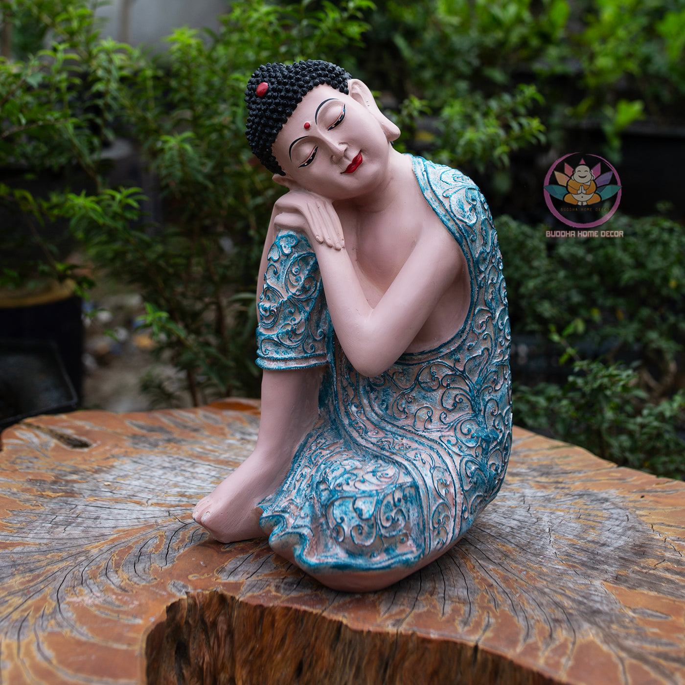 Peaceful Resting Buddha Statue 11.8" | Relaxing Buddha Figurine for Home and Zen Decor