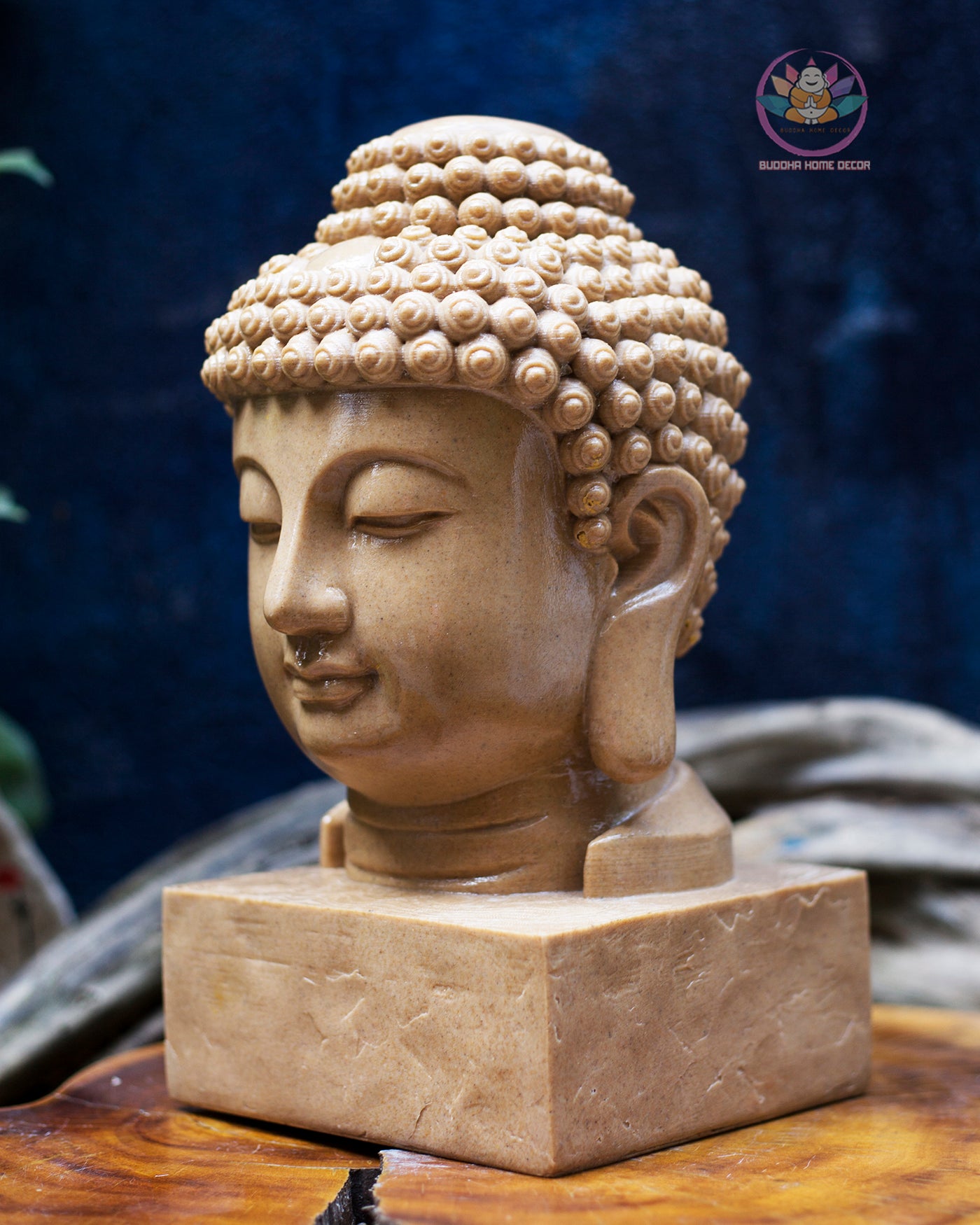 Buddha Head Statue | Composite Resin and Stone Powder | 30 cm / 40 cm | Zen and Home Altar Decor