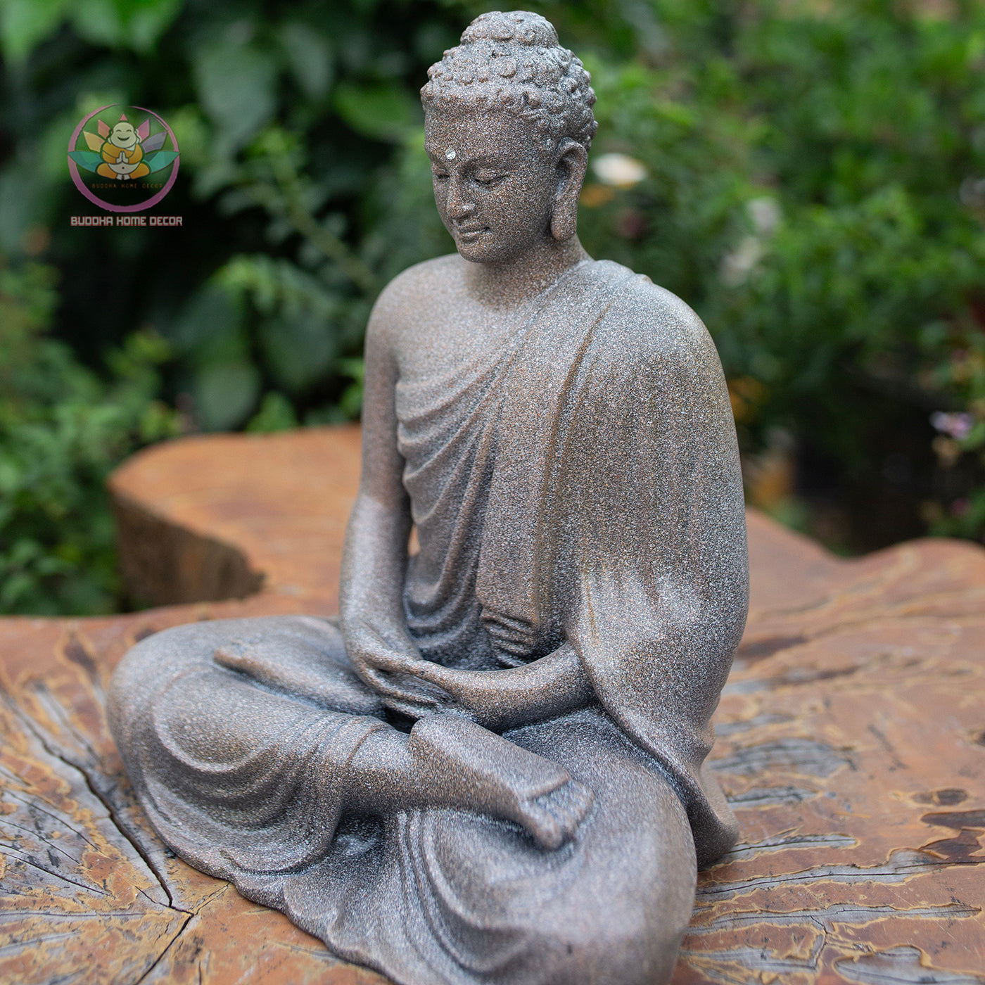 Shakyamuni Buddha Statue 9.4" – Antique Stone Finish Meditation Buddha Sculpture