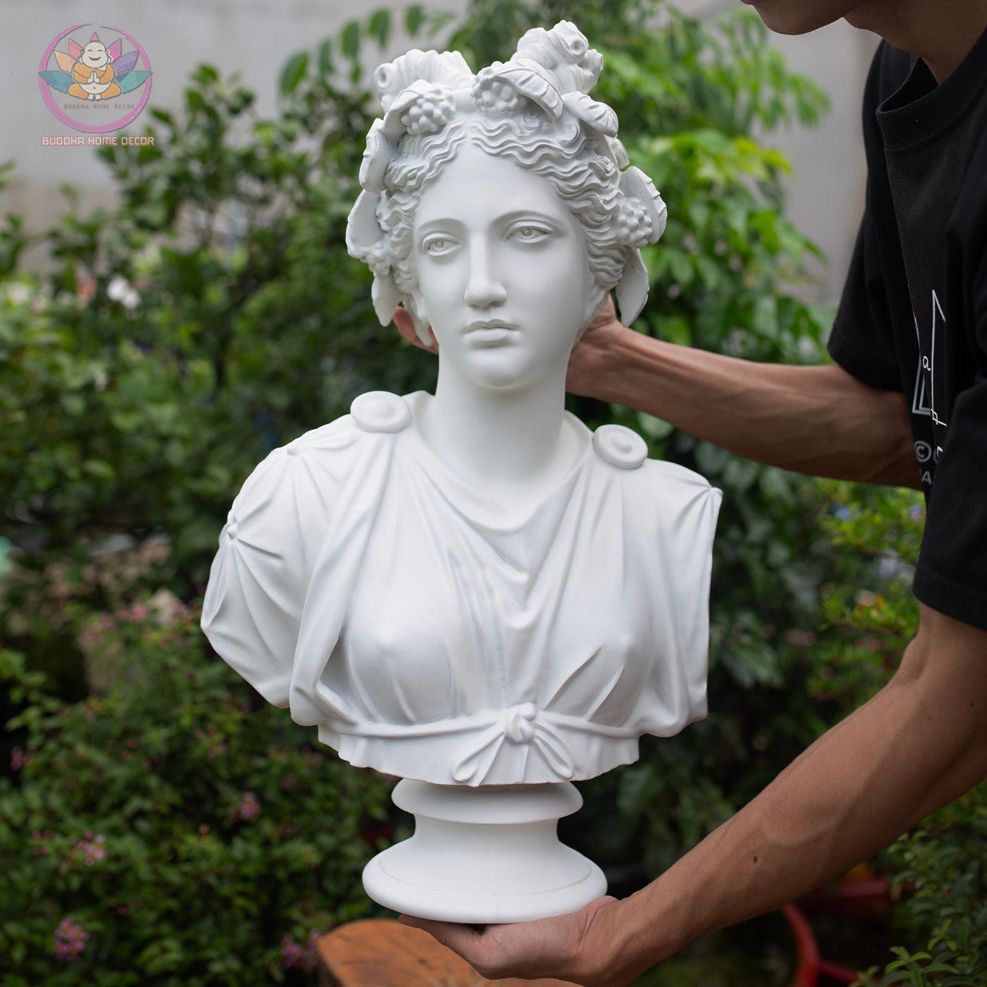 Artemis Bust Statue 20.8" – Large White Composite Greek Goddess Sculpture, Classical Roman Bust Figurine