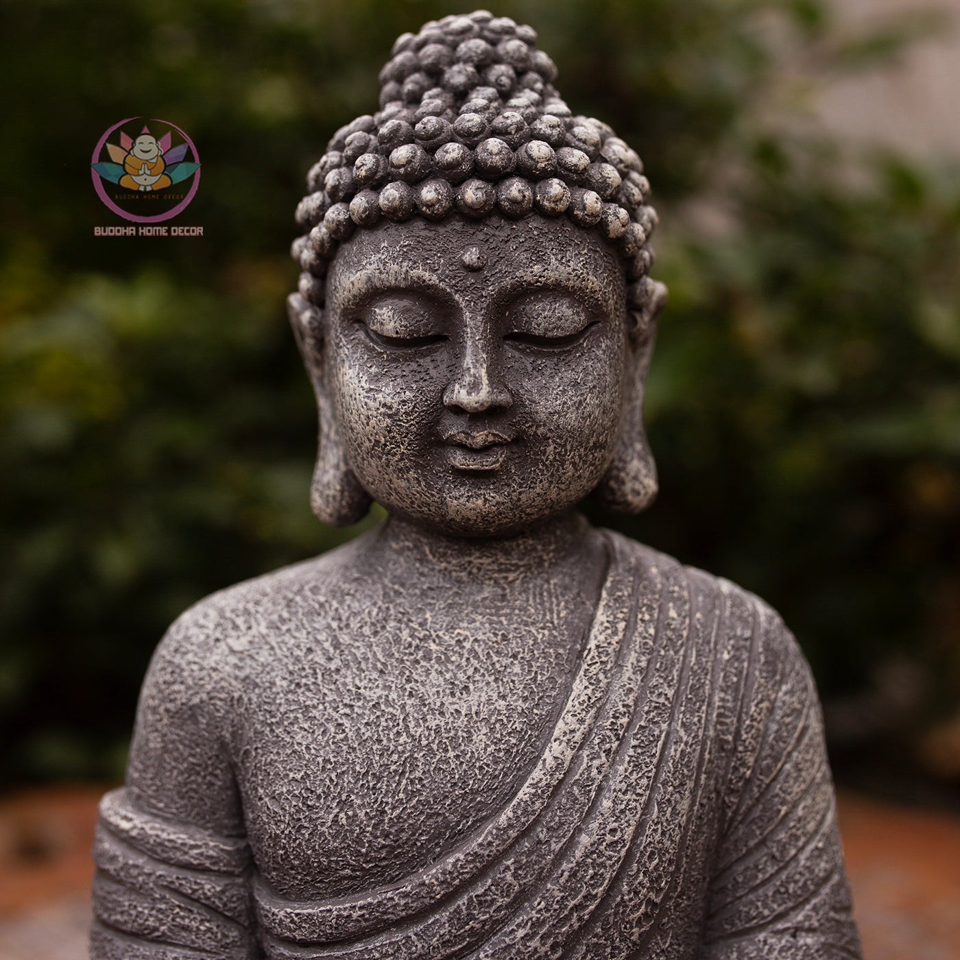 Shakyamuni Buddha Statue 9.4" | Composite Resin and Stone Powder | Antique Stone Finish
