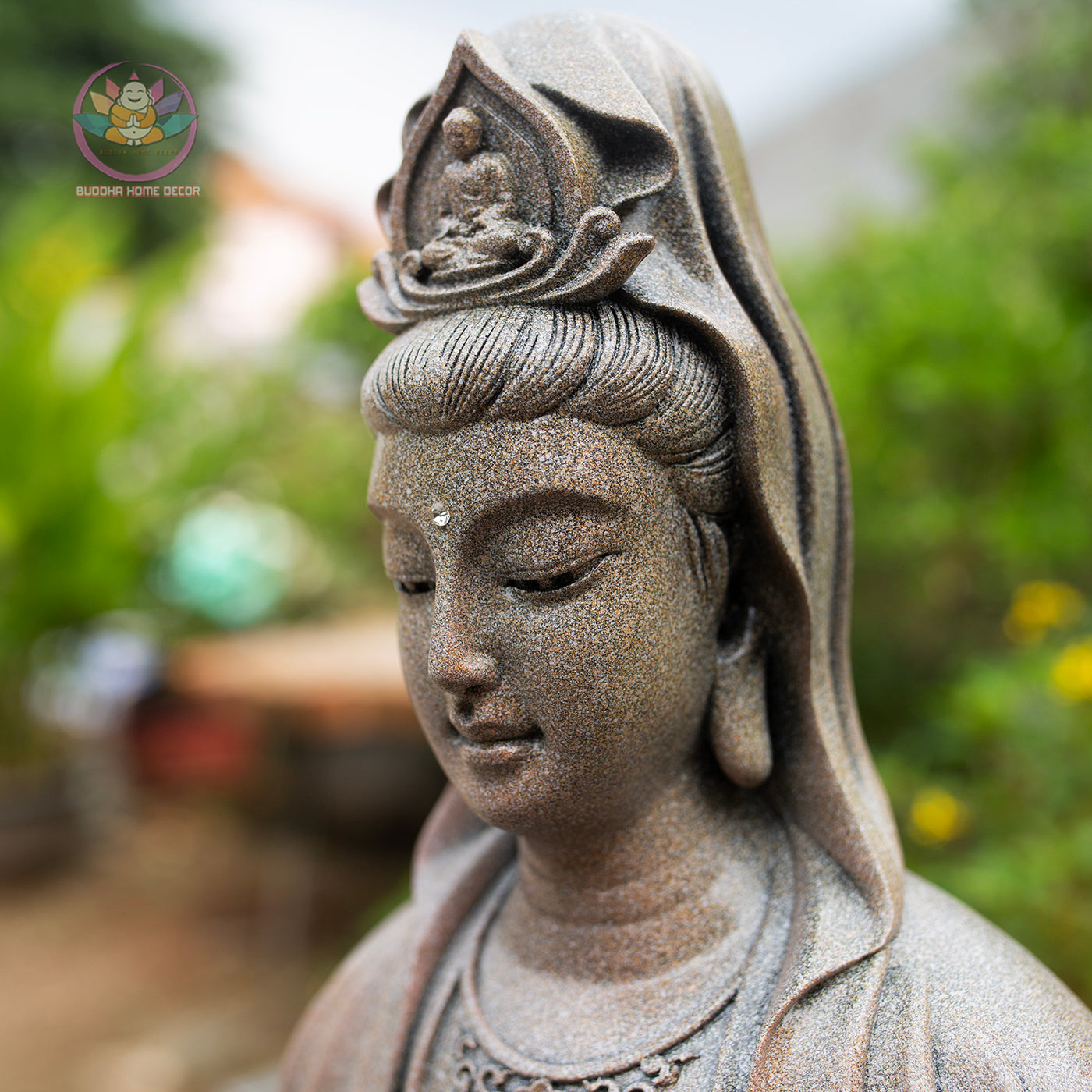 Seated Quan Yin Statue 18.5" | Composite Resin and Stone Powder | White Finish Guan Yin Bodhisattva