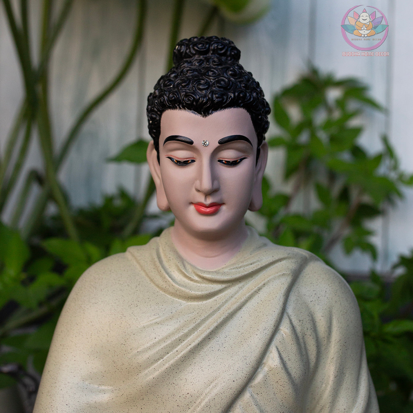 Shakyamuni Buddha Statue – 13.7" Tall | Handmade Resin Meditation Sculpture | Vietnamese Craft Zen Home Decor