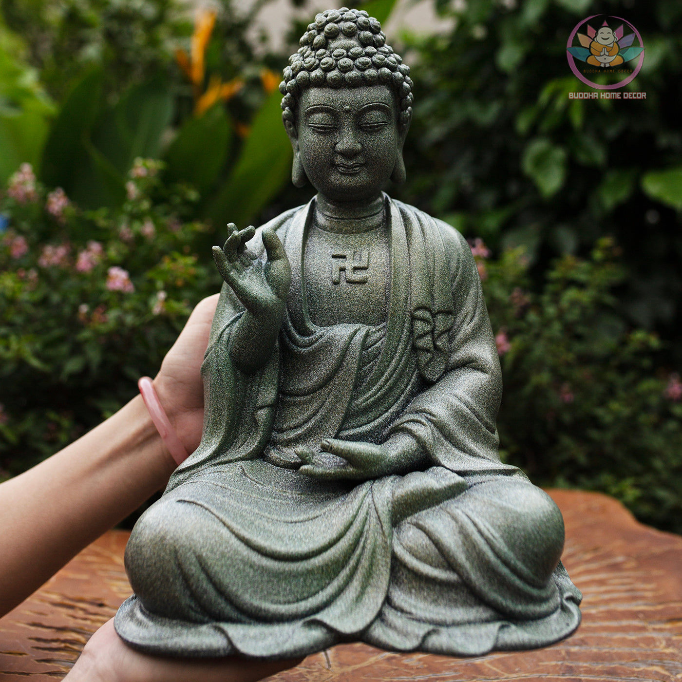 Amitabha Buddha Statue 11.8" – Resin Meditation Sculpture, Zen Home Decor, Pure Land Buddhist Figurine, Altar & Spiritual Gift
