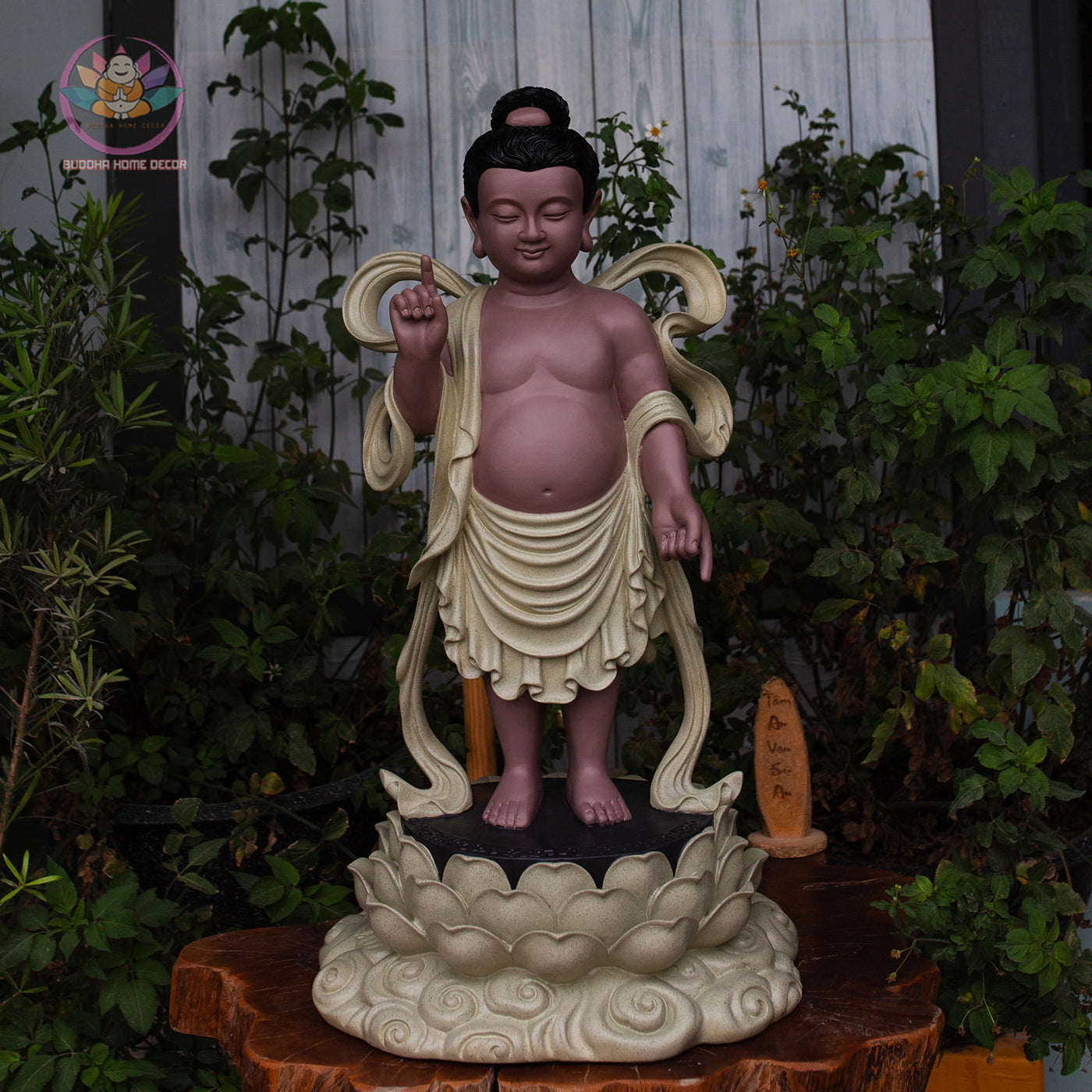 Baby Buddha Statue – Resin Prince Siddhartha Birth of Buddha Sculpture, Phật Đản Sanh Figurine, Vesak Altar Zen Home Decor (27.5")