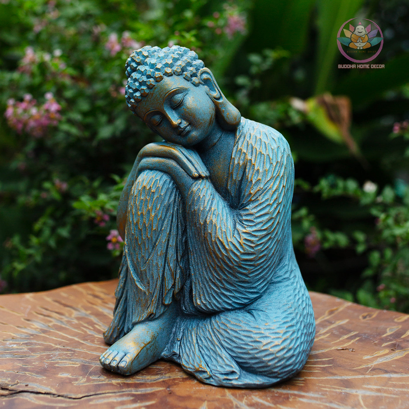 Blue Resting Buddha Statue | Peaceful Buddha Figurine | Zen Home & Garden Decor | Meditation, Yoga Studio, Altar Gift