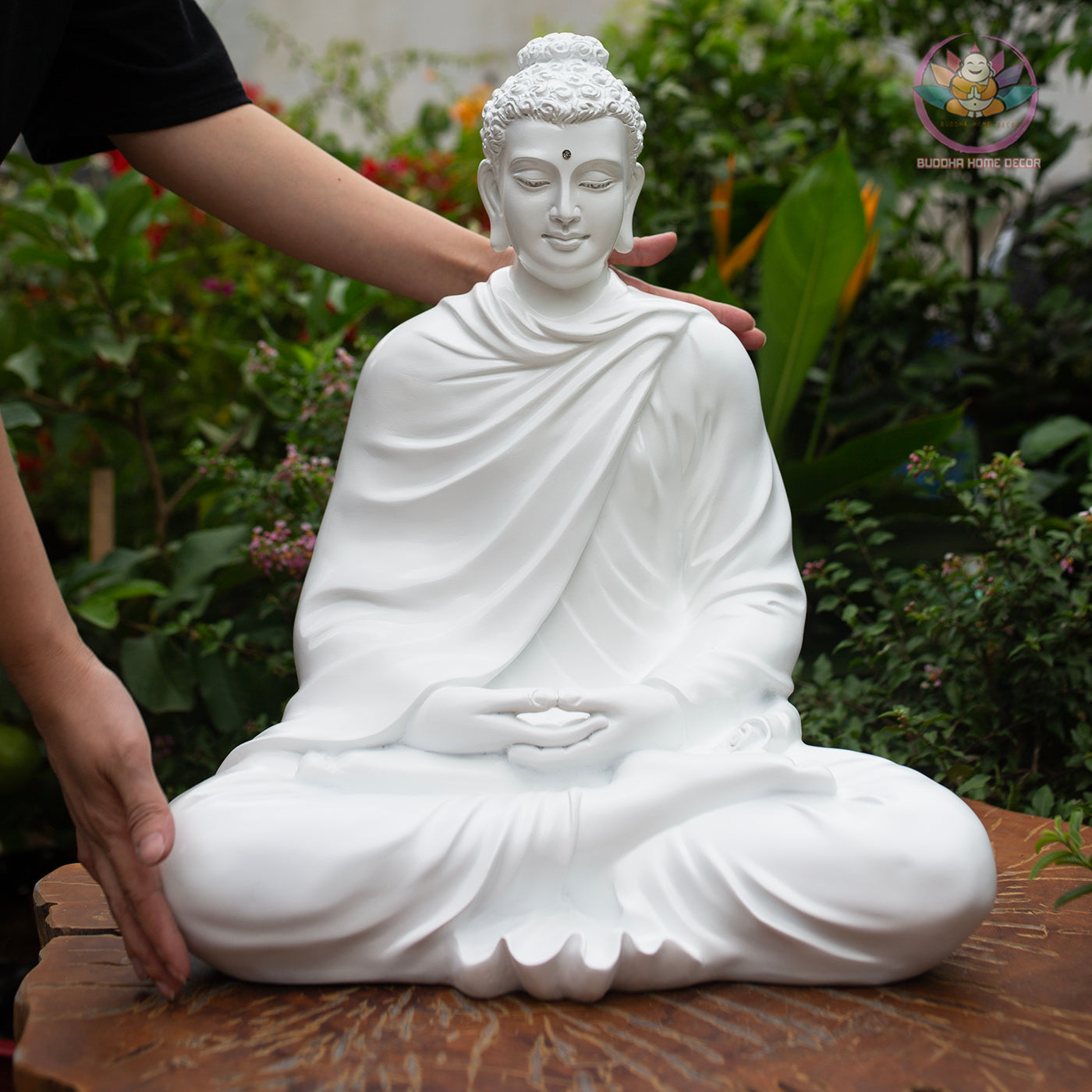 White Buddha Statue for Home Decor | Meditating Buddha Figurine | Zen Garden, Yoga Studio, Altar Decoration | Gift for Spiritual Healing