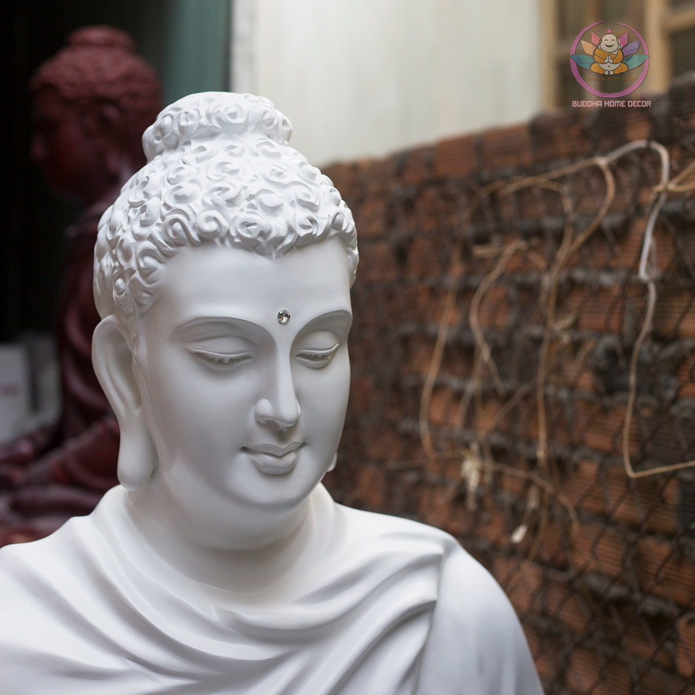 Shakyamuni Buddha Statue 78" – Extra Large Composite Seated Buddha on Stone Base, Outdoor Garden Temple Sculpture