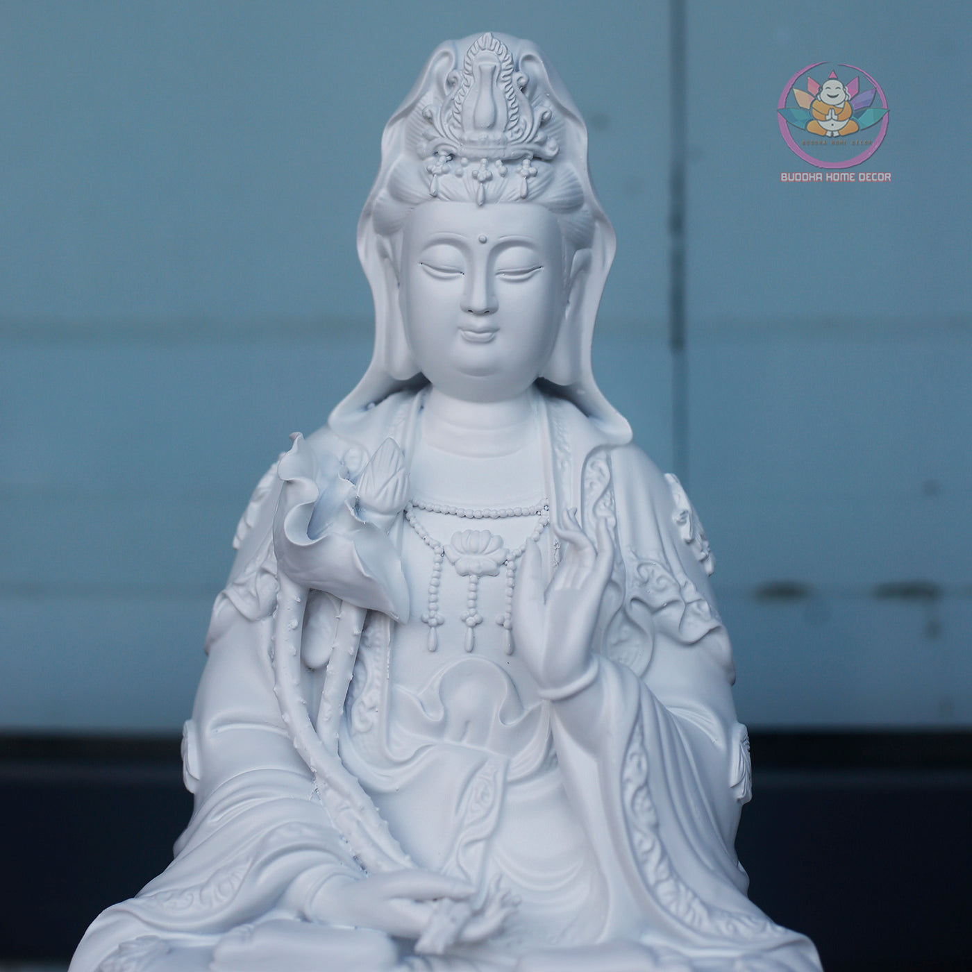 Seishi Bodhisattva Statue 15.7” | Mahasthamaprapta Figurine | Resin Sculpture for Altar, Zen Home, Meditation, Buddhist Gift
