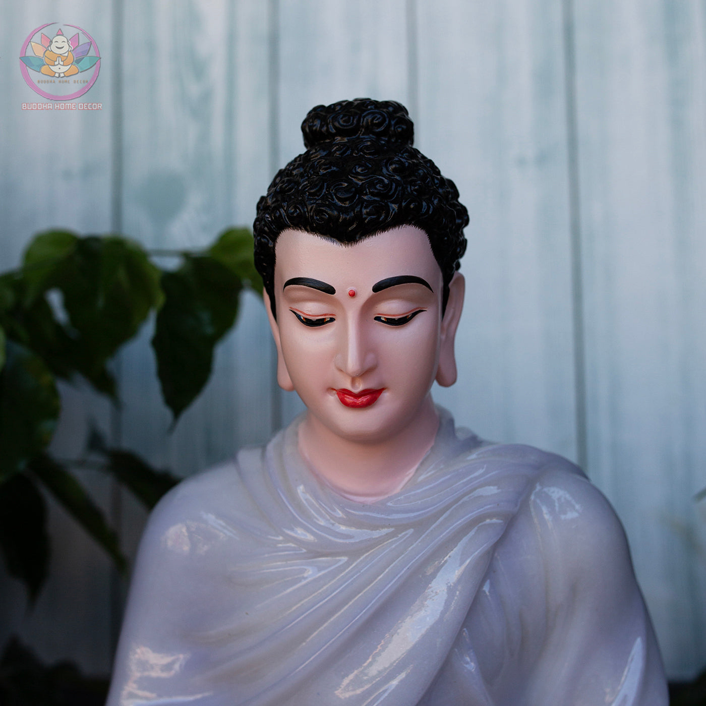 Quartz Stone Look Buddha Statue – 17.7" (45cm) | Shakyamuni Meditation Sculpture | Handcrafted Altar Decor | Vietnamese Buddhist Art
