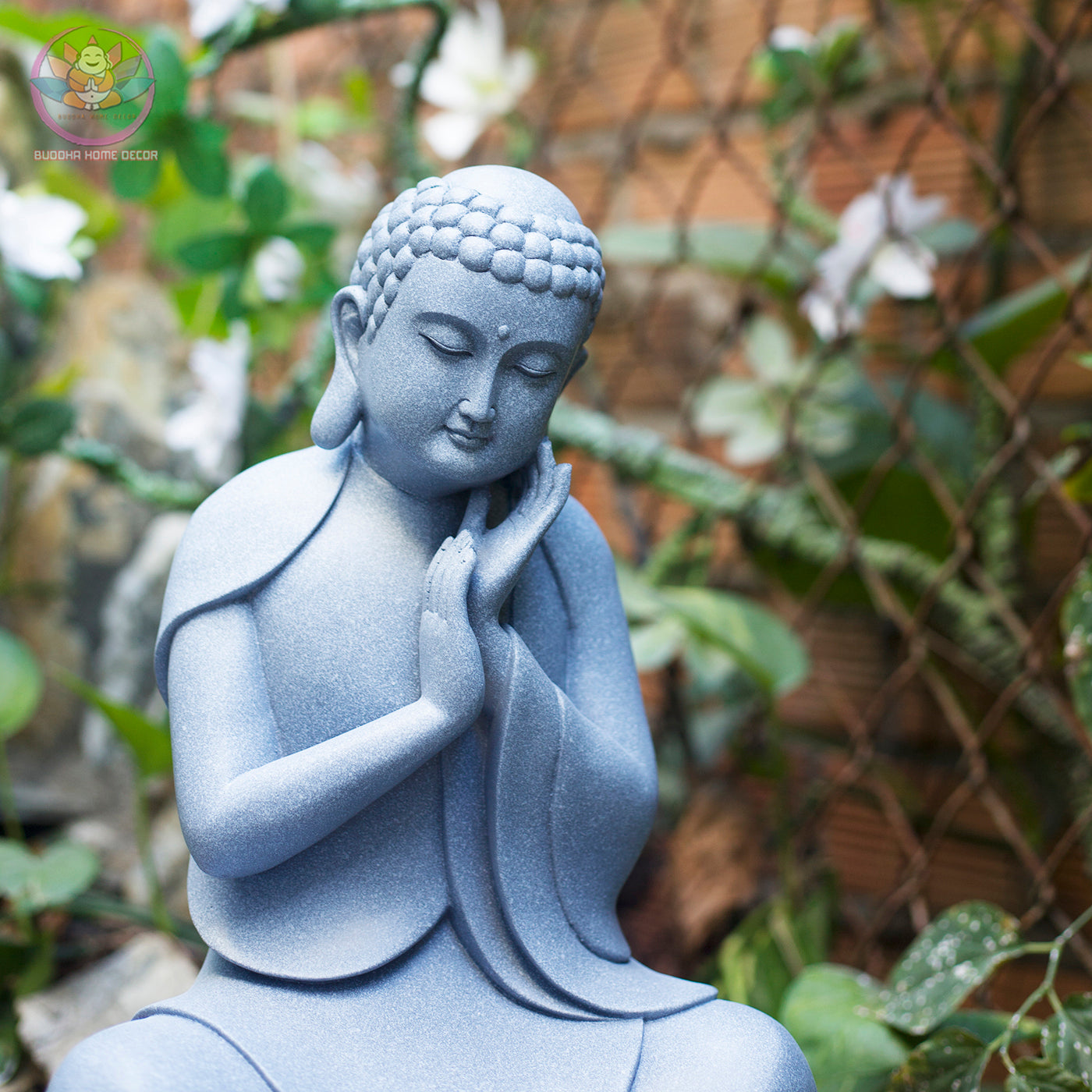 Minimalist Peaceful Buddha Statue – 13.8" (35cm) Minimalist Resin Sculpture | Handcrafted Zen Decor | Modern Meditation Gift