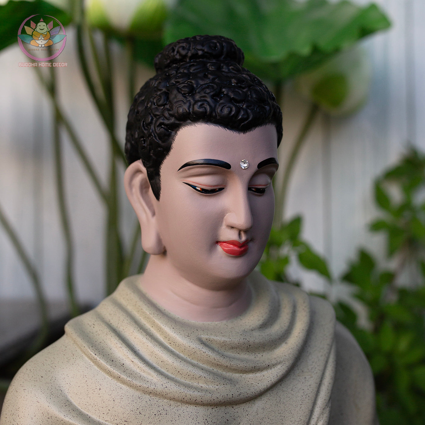 Granite-Look Buddha Statue – Shakyamuni in Meditation | 3D Printed & Hand-Finished | 18.1" Resin Sculpture | Vietnamese Handmade Altar Decor