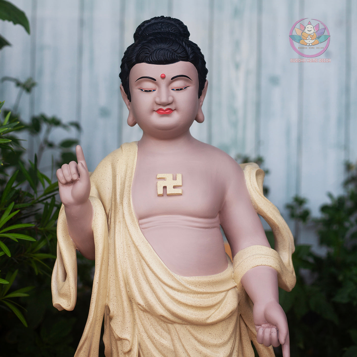 Baby Buddha Statue 27.5" – Resin Prince Siddhartha Birth of Buddha Sculpture, Phật Đản Sanh Figurine, Vesak Altar Zen Home Decor
