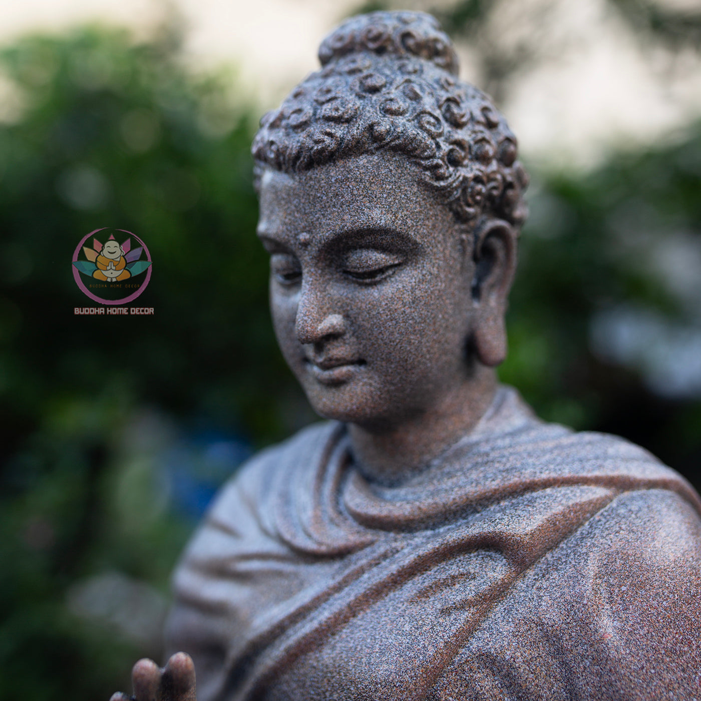 Shakyamuni Buddha Statue 14.5" | Composite Resin and Stone Powder | Granite Stone Finish | Turning the Wheel of Dharma Pose