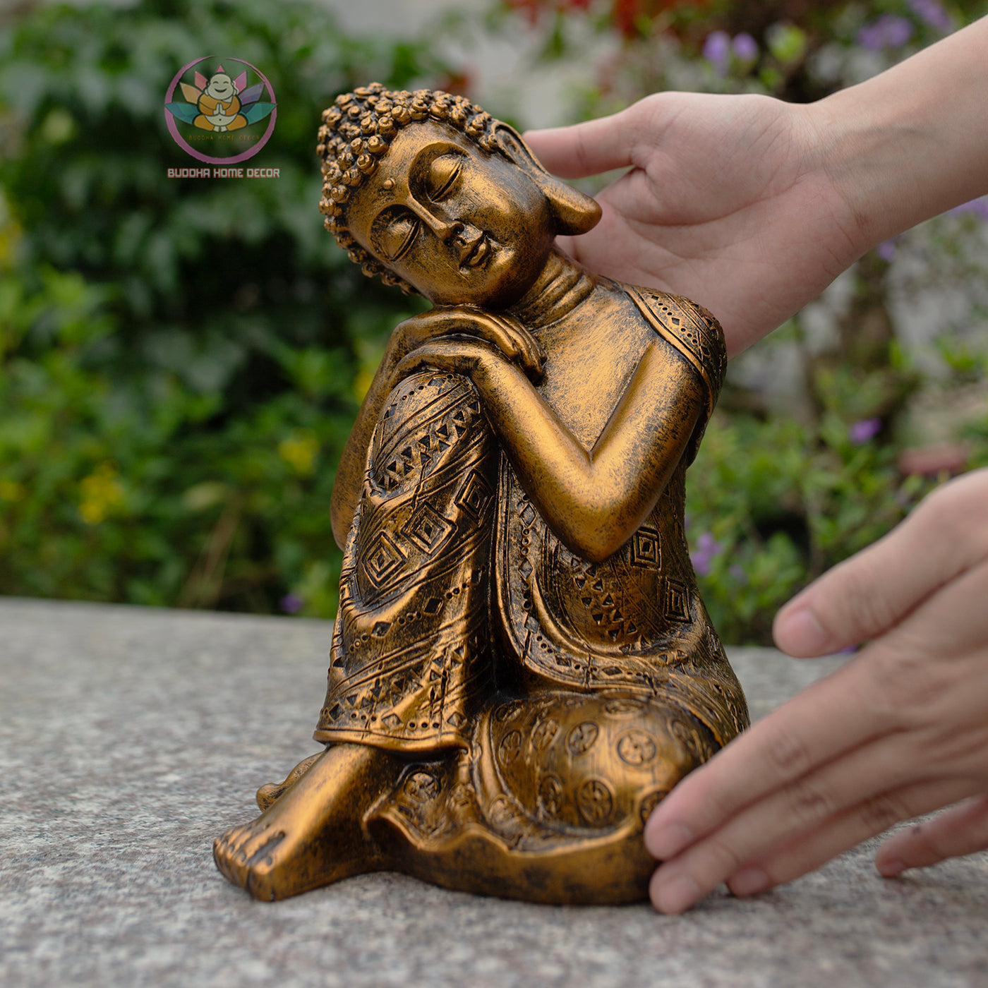 Antique bronze Sleeping Buddha Statue for Home Decor – Handmade Zen Buddha Sculpture