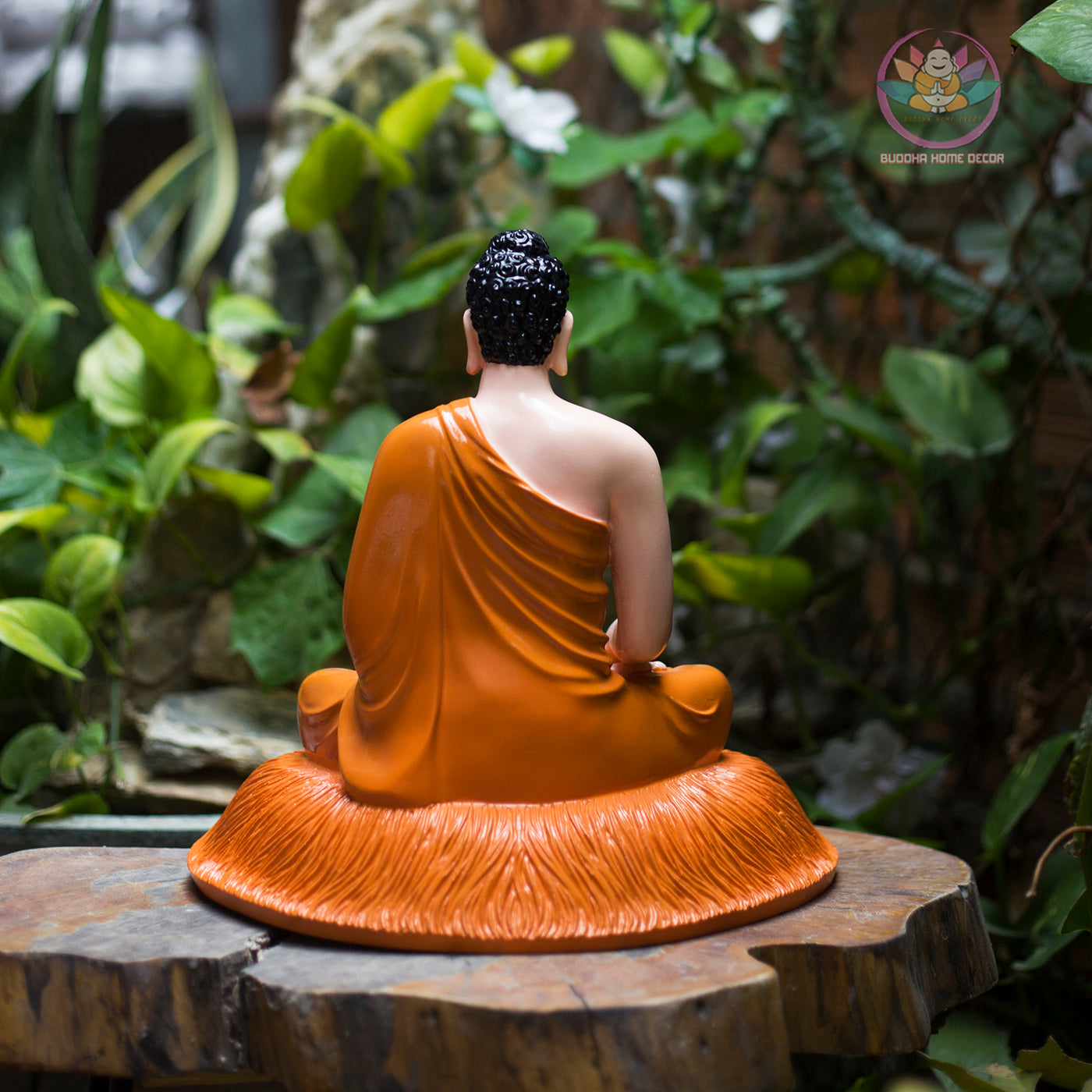 Yellow Robe Shakyamuni Buddha Statue – 11.8" Resin Sculpture on Lotus Base | Serene Meditation Decor & Spiritual Gift