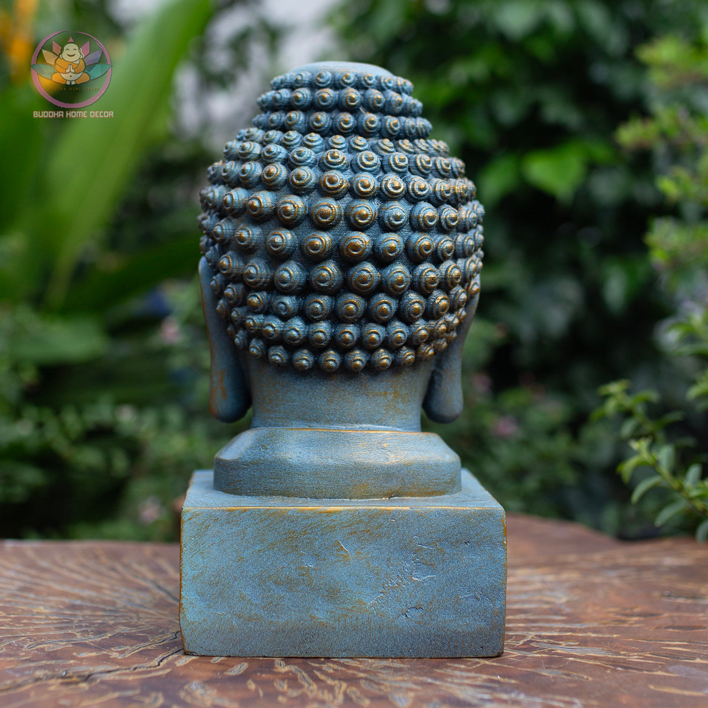 Blue Buddha Head Statue Resin Sculpture – Zen Home Decor, Meditation Altar Figurine, Yoga Studio Accent, Spiritual Gift