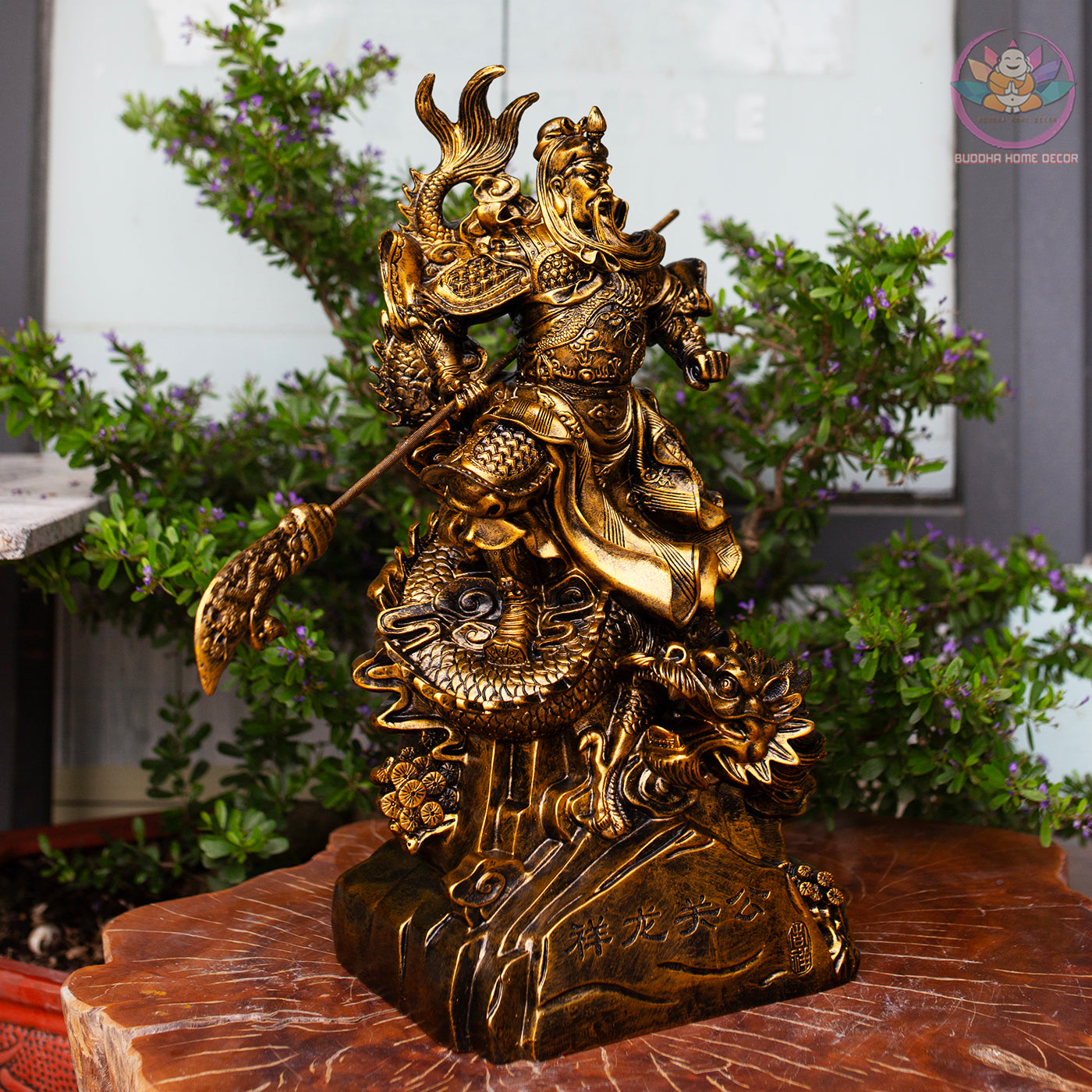 Guan Yu Riding Dragon Statue – Guardian of Loyalty and Courage, Handcrafted Resin Art