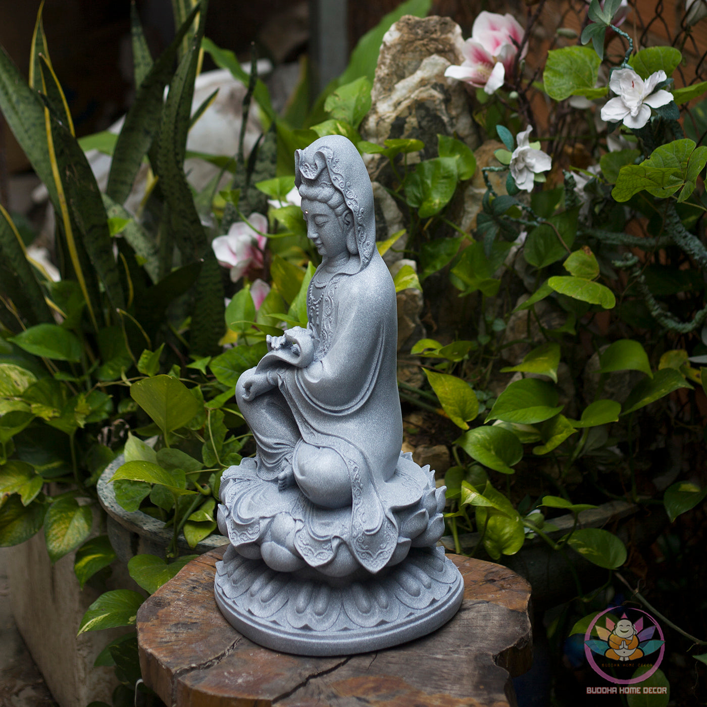 Bronze Guanyin Statue – 18.9" Resin Kwan Yin Bodhisattva Figurine – Zen Home Altar, Meditation Room, Spiritual Decor Gift