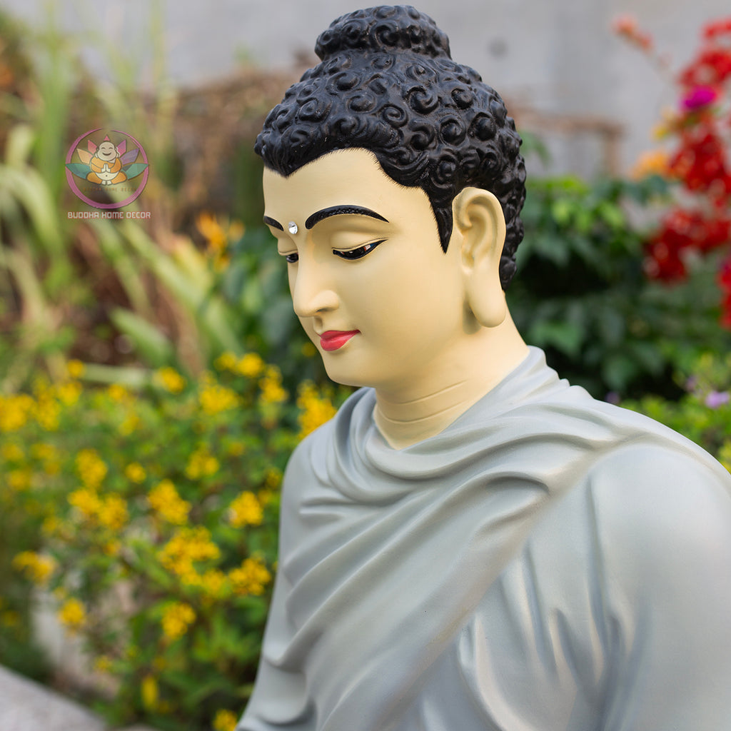 Shakyamuni Buddha Statue – Earth Touching Mudra – Hand-Painted Spiritual Decor