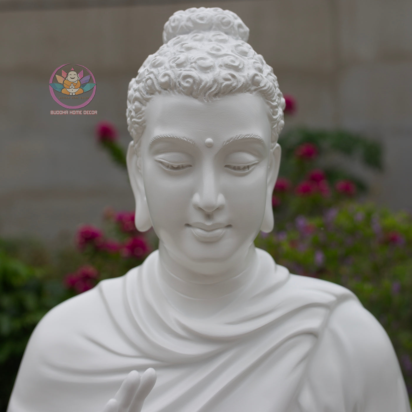 Large Shakyamuni Buddha Dharmachakra Statue, White Meditation Buddha Sculpture, Buddhist Altar Decor, Zen Home Statue, Spiritual Gift