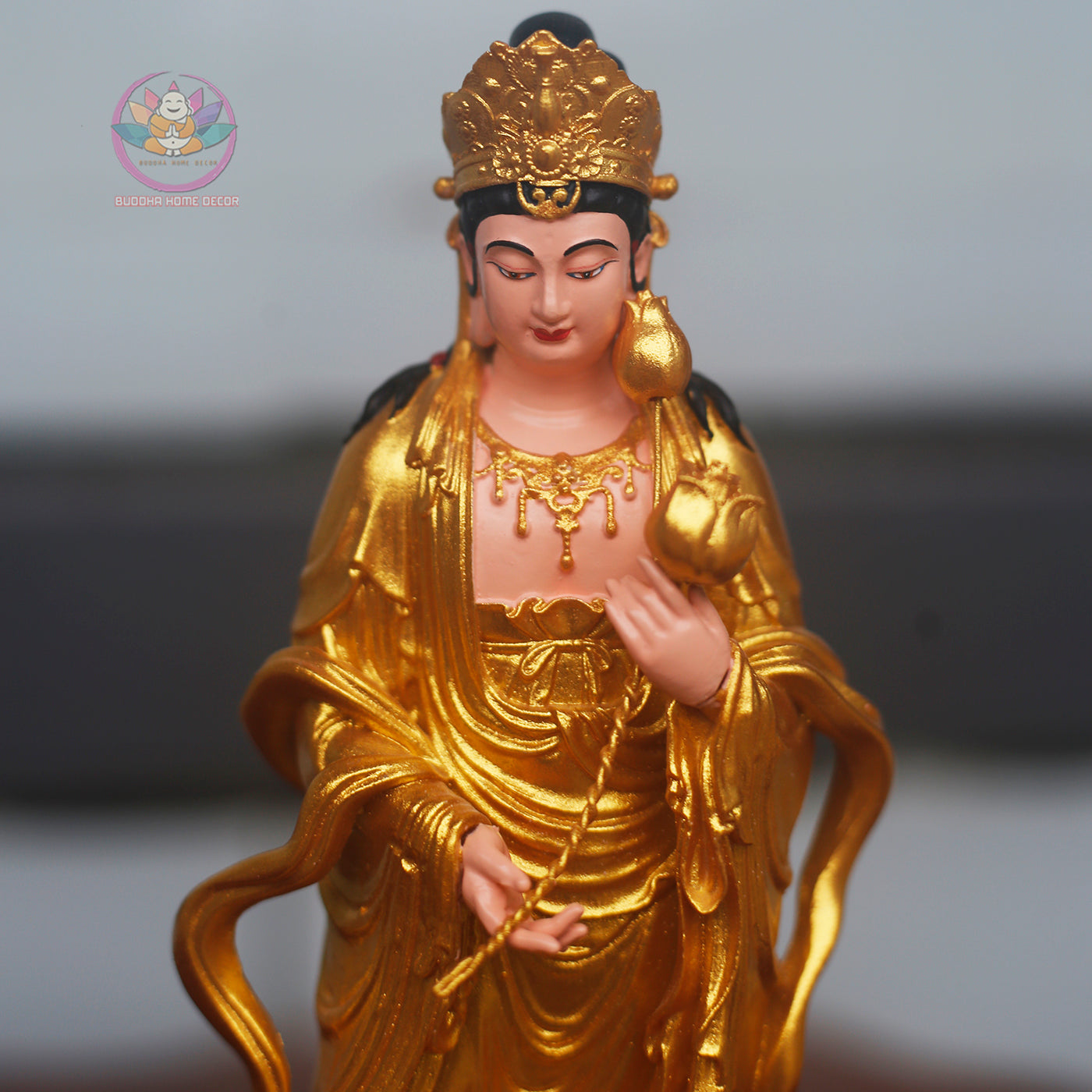Seishi Bodhisattva Statue – Golden Seishi Buddha Figurine | 23cm Resin Sculpture