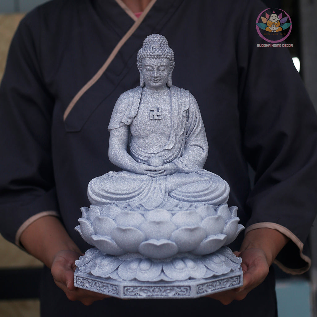 Medicine Buddha Statue – Antique Bronze Resin Sculpture – Healing Buddha, Zen Meditation Decor, Buddhist Altar Ornament, Spiritual Gift