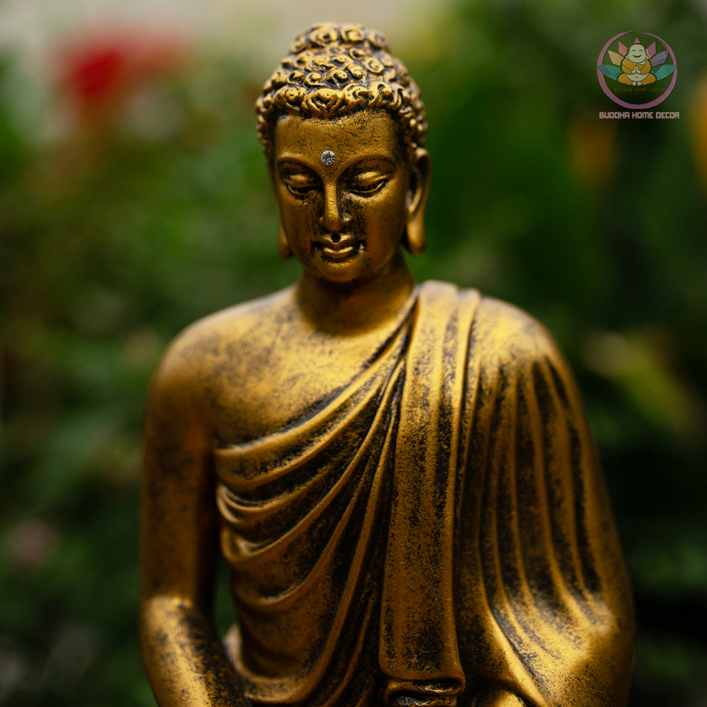 Shakyamuni Buddha Statue – Antique Bronze Resin Sculpture – Zen Meditation Decor, Buddhist Altar Ornament, Spiritual Gift