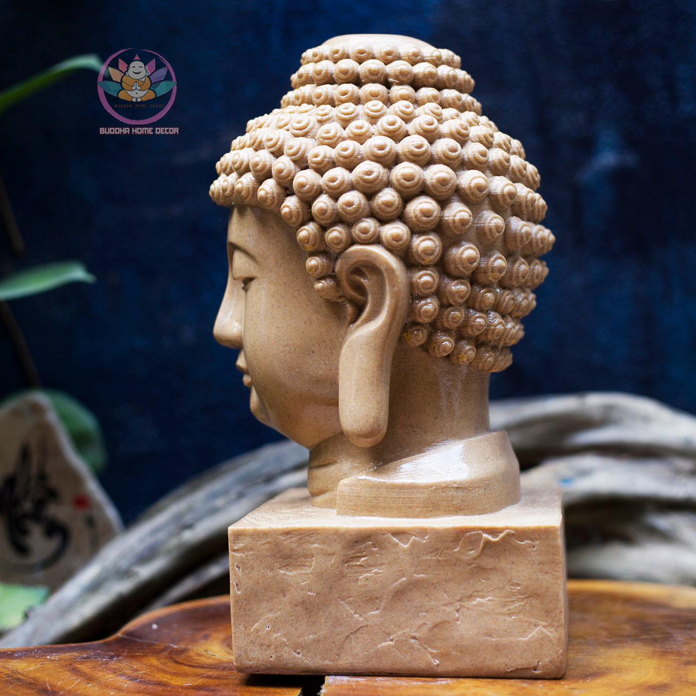 Buddha Head Statue | Composite Resin and Stone Powder | 30 cm / 40 cm | Zen and Home Altar Decor
