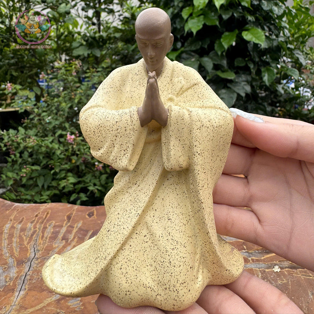 Three Monks Statue Set – Resin Buddhist Figurines of Praying and Bowing Monks, Zen Meditation Decor, Ta Bà Tam Thánh Spiritual Gift