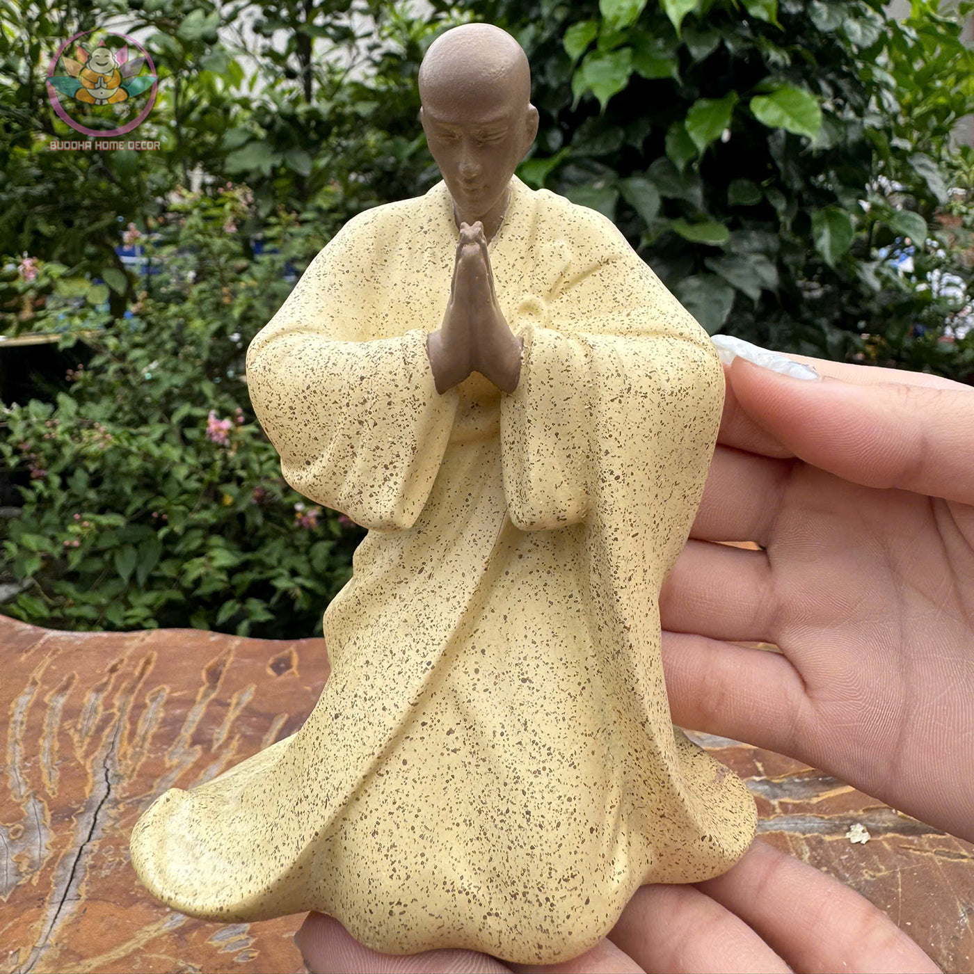 Three Monks Statue Set – Resin Buddhist Figurines of Praying and Bowing Monks, Zen Meditation Decor, Ta Bà Tam Thánh Spiritual Gift