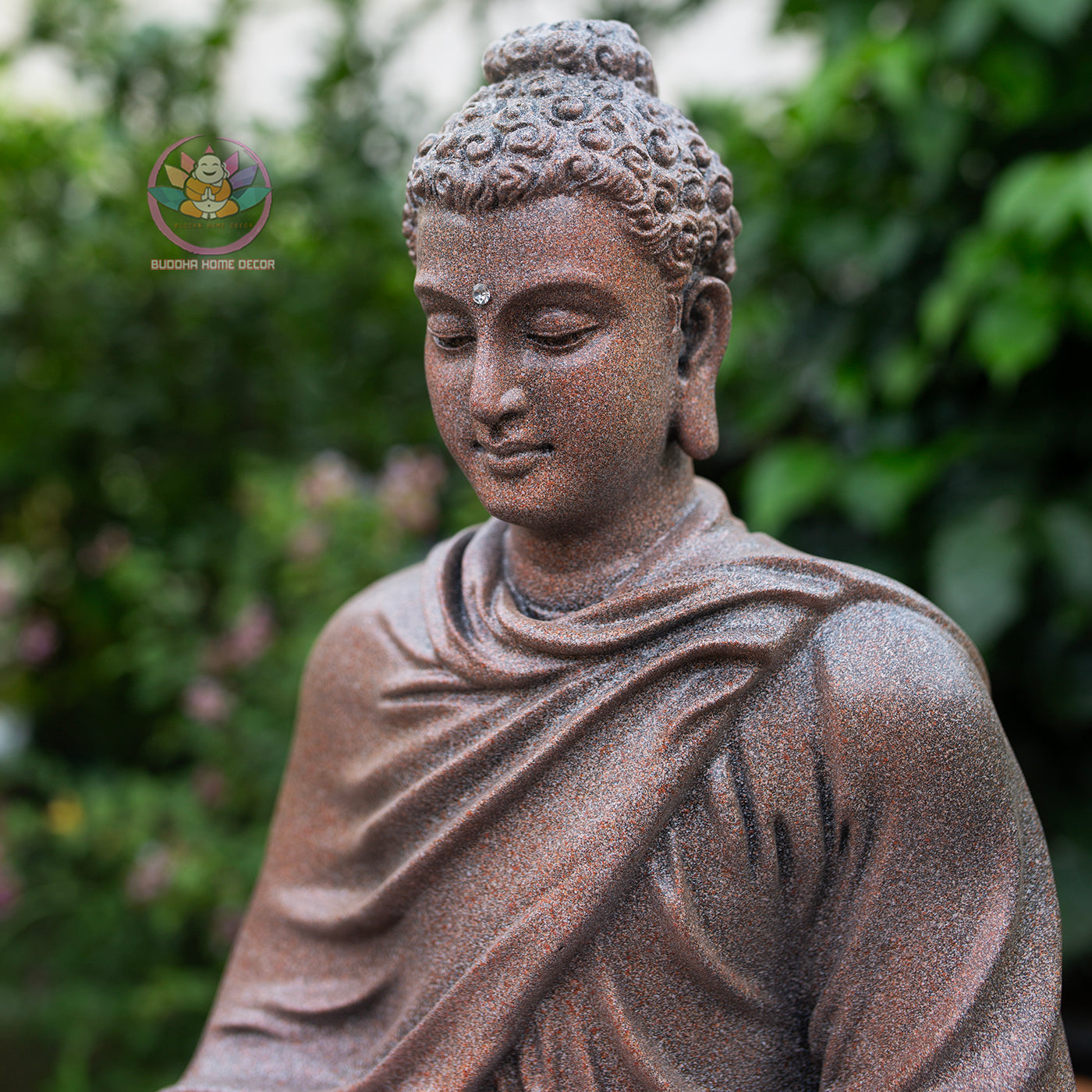 Shakyamuni Buddha Statue 14.5" – Antique Stone Finish Seated Buddha Meditation Sculpture