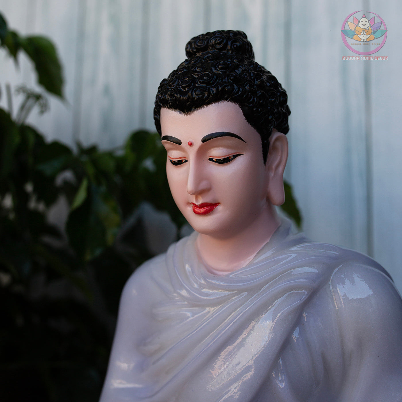 Quartz Stone Look Buddha Statue – 17.7" (45cm) | Shakyamuni Meditation Sculpture | Handcrafted Altar Decor | Vietnamese Buddhist Art