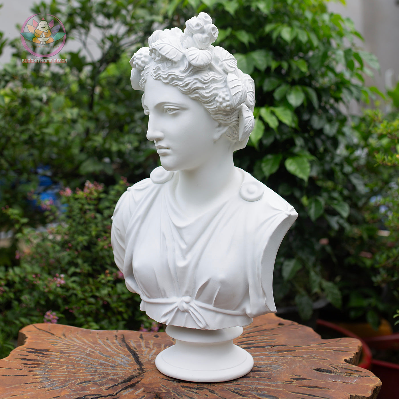 Artemis Bust Statue 20.8" – Large White Composite Greek Goddess Sculpture, Classical Roman Bust Figurine