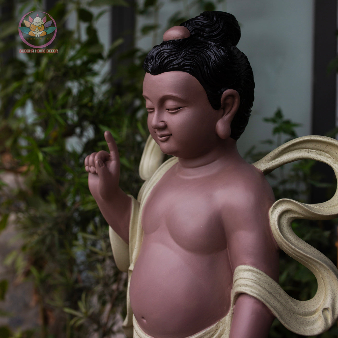 Baby Buddha Statue – Resin Prince Siddhartha Birth of Buddha Sculpture, Phật Đản Sanh Figurine, Vesak Altar Zen Home Decor (27.5")