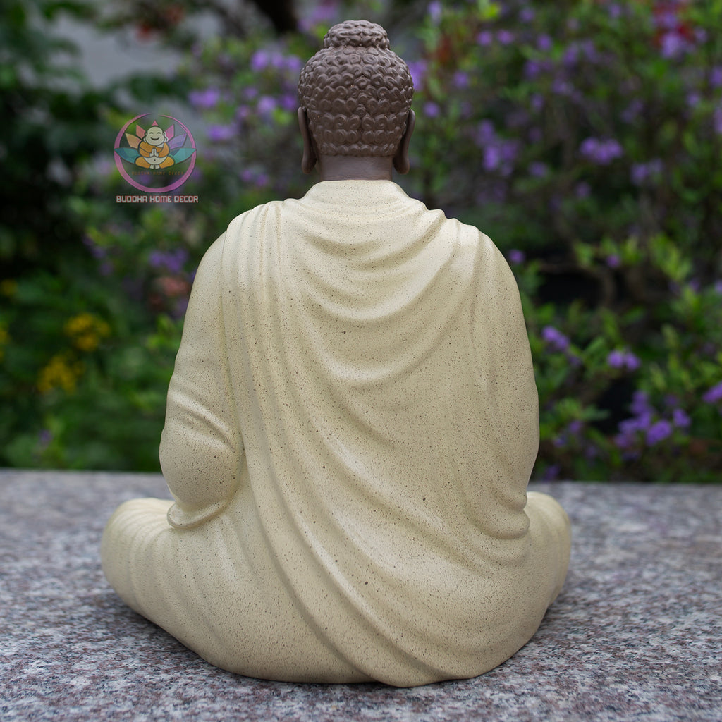Beige Shakyamuni Buddha Statue – Handmade Meditation Buddha Decor
