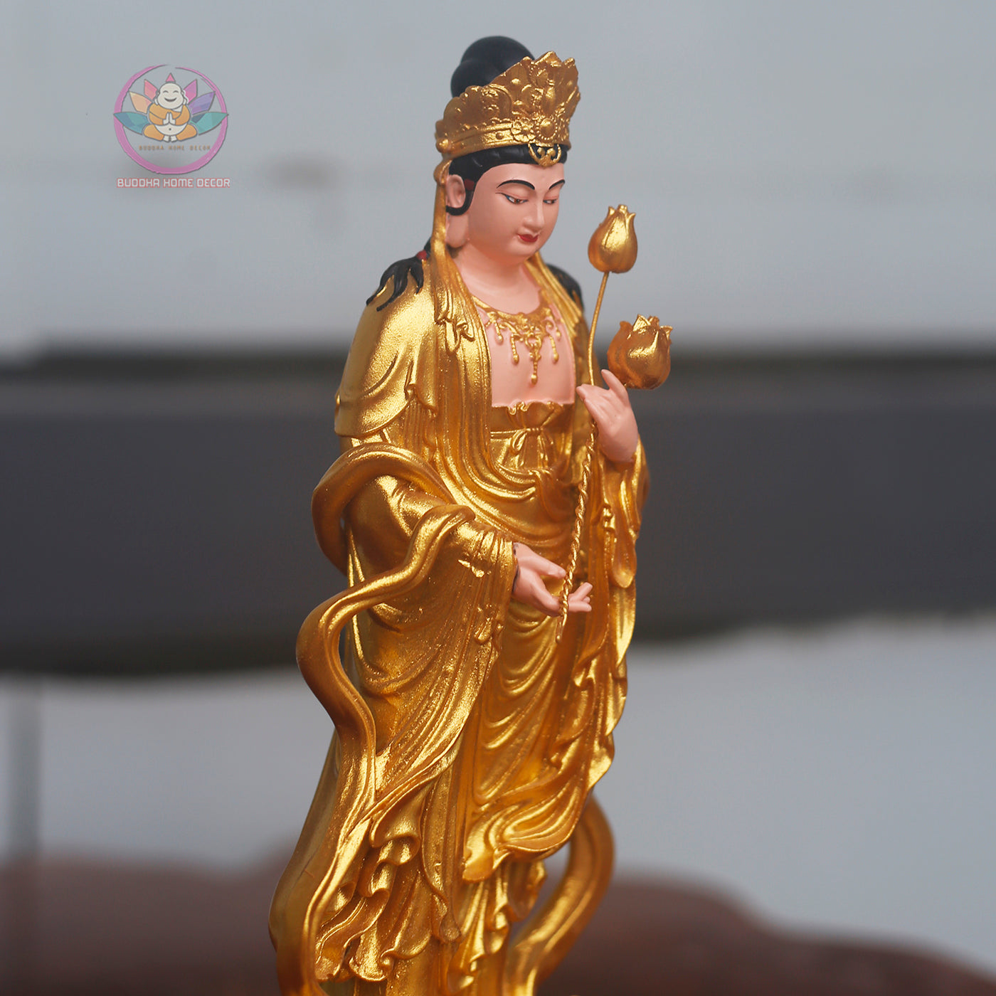 Seishi Bodhisattva Statue – Golden Seishi Buddha Figurine | 23cm Resin Sculpture
