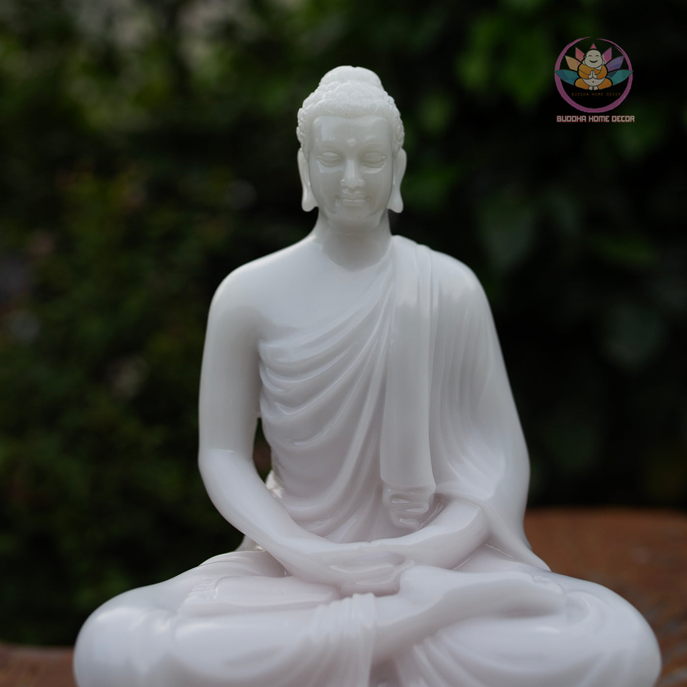White Resin Buddha Statue Set – 30cm Guanyin & Ksitigarbha, 32cm Shakyamuni Buddha on Lotus Base